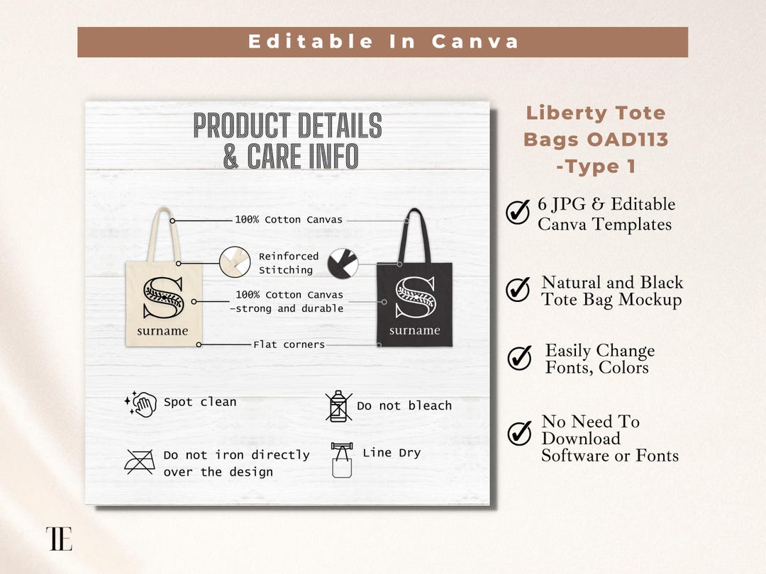 Liberty Tote Bags OAD113 Product Details and Care
