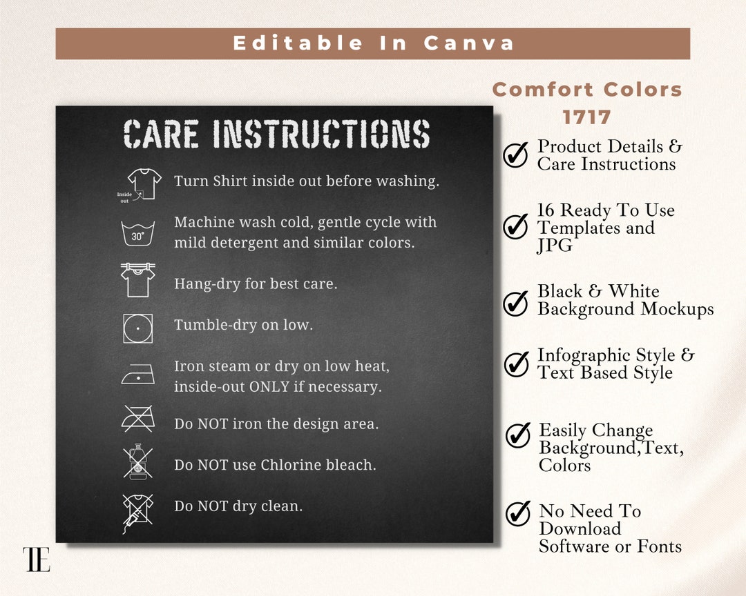 Comfort Colors Care Instructions, Washing Guide for Garments, Clothing