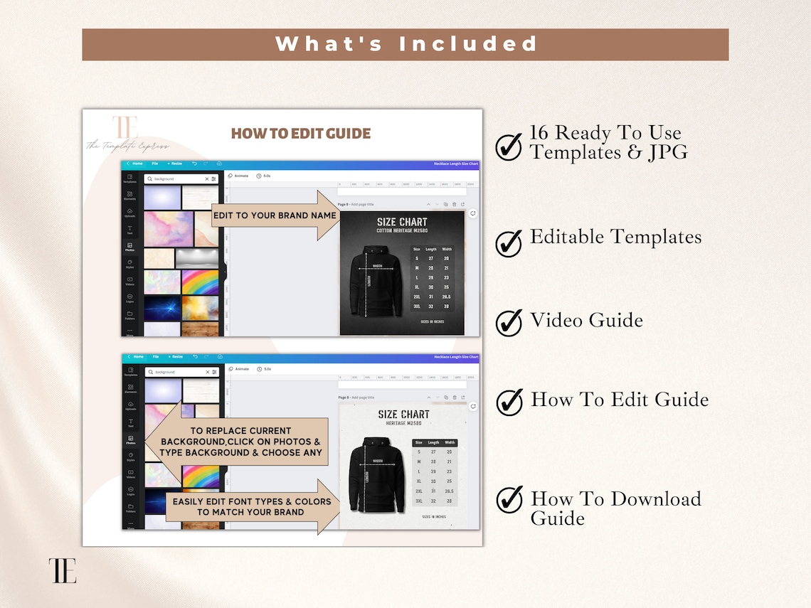 Cotton Heritage M2580 Size Chart Mockup, Unisex Premium Hoodie Size