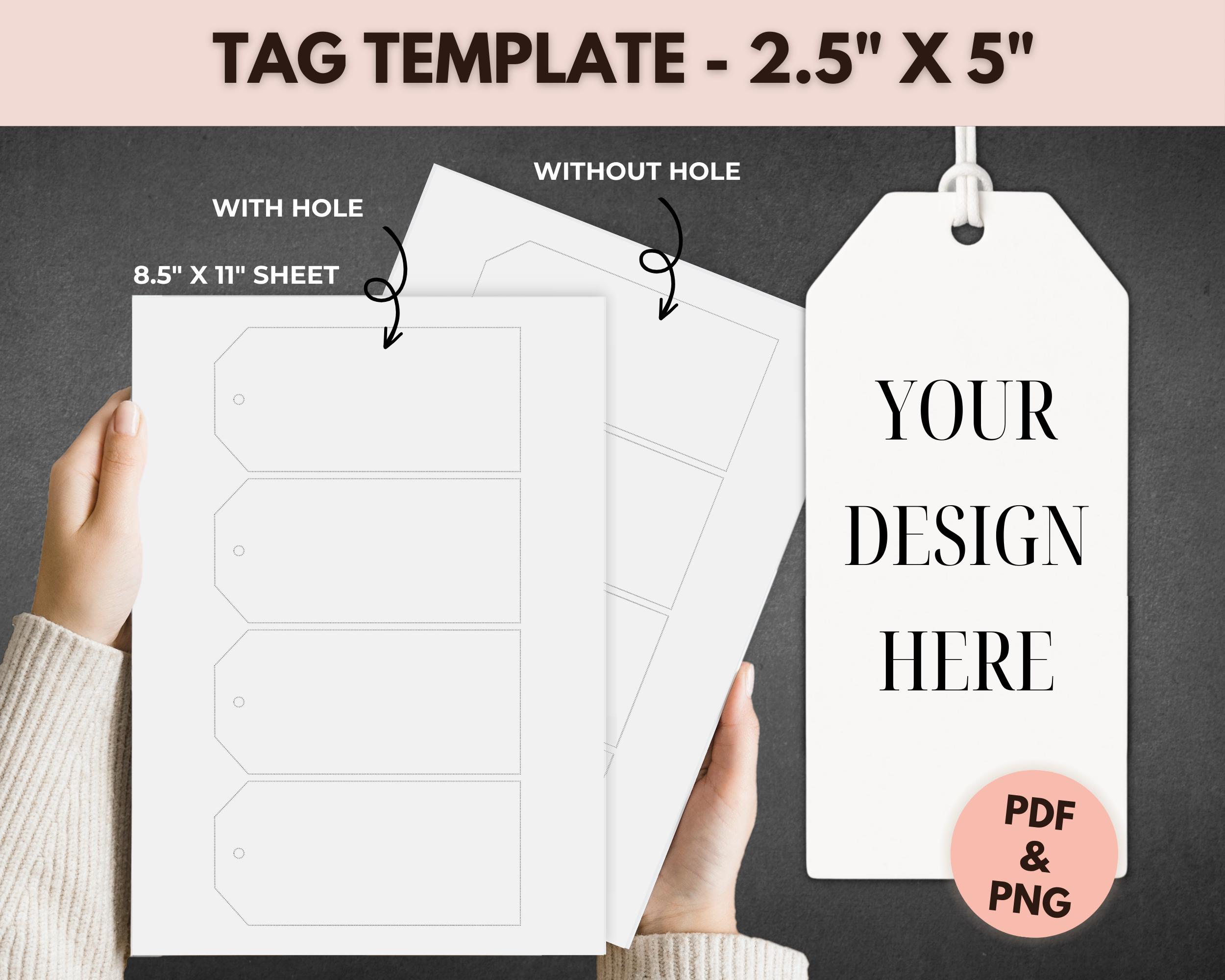 Tag Format 5 Inches Printable Tag Template 2.5