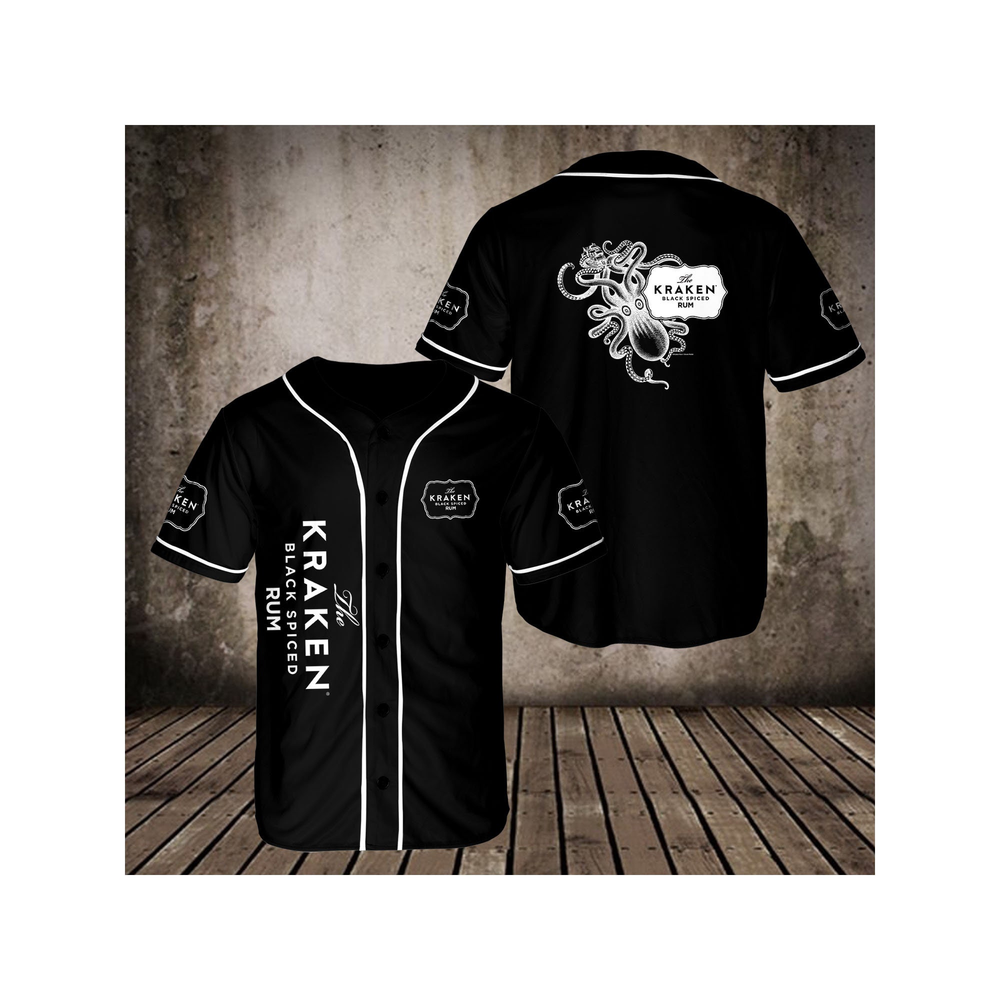 Discover Black The Kraken Rum Baseball Jersey, Black The Kraken Rum 3D Shirt