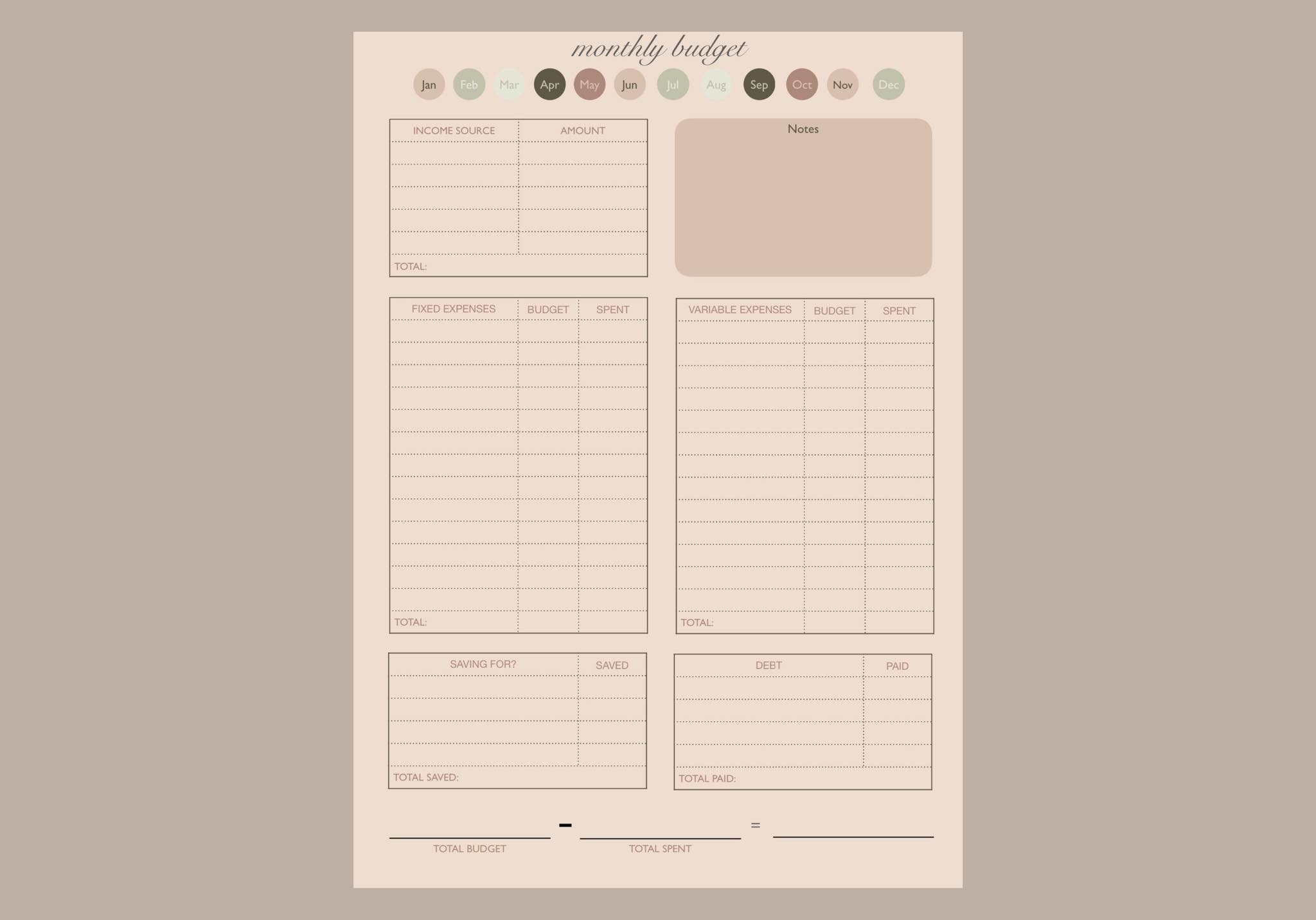 Monthly Budget Planner Aesthetic Template Blank Paycheck Etsy Monthly Budget Planner Aesthetic Template Blank Paycheck Etsy
