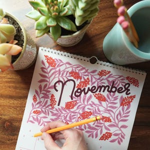 2026 Florals Calendar | Flower of the Season | January-December 2026 | Botanicals Fine Art Calendar | Gift for Gardener Friend or Mom