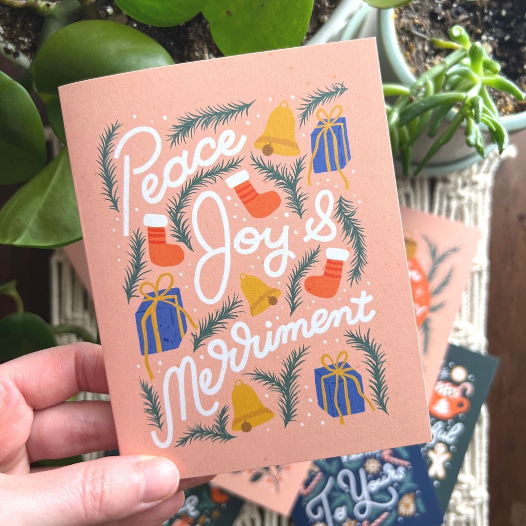 Vintage Inspired Holiday Card Pack Illustrated Christmas or Holiday