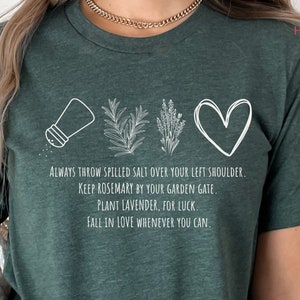 Practical Magic Shirt, Salt Rosemary Lavender Love Shirt, Inspirational Shirt, Magic Spell Shirt, Halloween T-Shirt, Fall Shirt Gift for her