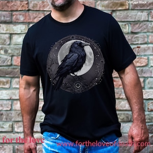 Raven tshirt, Goth Goblincore clothing Withy Gothic Raven Whimsigoth Shirt boho crow Tshirt Dark Academia Evermore Tee Fall Halloween Occult