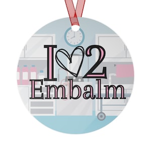 Me encanta embalsamar adornos navideños de metal, decoración navideña para directores de funerarias, embalsamadores, fluidos para embalsamar, regalos para funerarios.