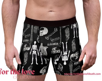 Skeleton X-Ray Briefs for Medical Students, Printed Underwear, Medical Student Gift, Mortuary Science, Medical Examiner, Men&#39;s Boxer Briefs