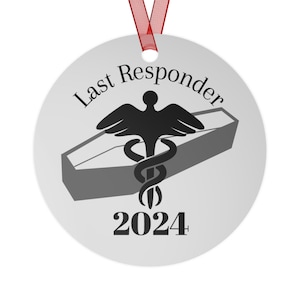Adorno de metal para árbol de Navidad 2024 para director de funeraria, último interviniente, regalo para un funerario, regalo de embalsamador, decoraciones para árboles de Navidad