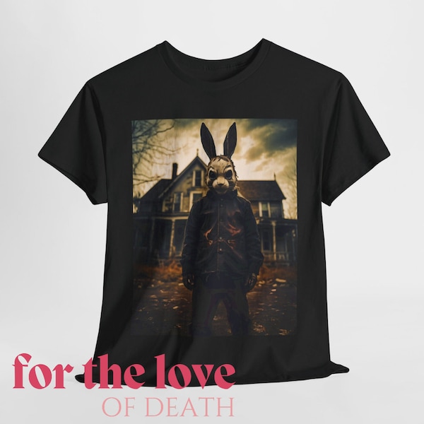 Gothic Horror Aesthetic Clothing, Creepy Spooky Vibes, Scary Rabbit Doll T-Shirt, Weirdcore Halloween Horror Clothes, Fandom