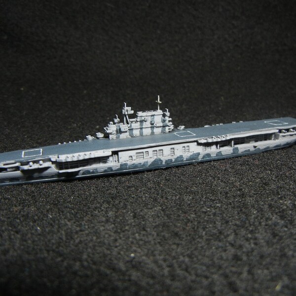 Painted 1/2400 USS Hornet Aircraft Carrier as she appeared for the Doolittle Raid