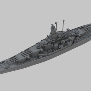 Unpainted 1/700 US Battleship USS Indiana - 3d resin printed