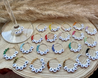 Segnaposto in vetro con nome - perline di vetro - perline con lettere, personalizzabili, singolarmente o in set - 24 colori - Parte 1