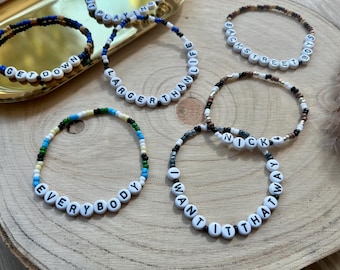 Backstreet Boys Armband personalisiert – Fan Schmuck mit Wunschtext – I Want It That Way, Everybody – Geschenk für Fans – 7 Farben