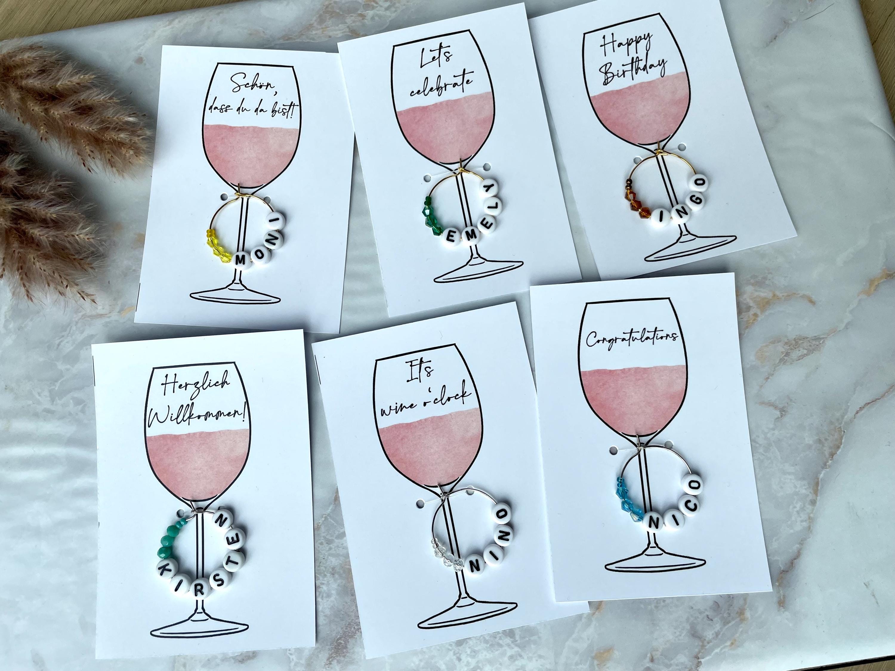 60 Marque-Verrés Pour Vin – Perles Lettres Et Charmes Animaux Marins – Identification Élégante Pour Fêtes Et Mariages