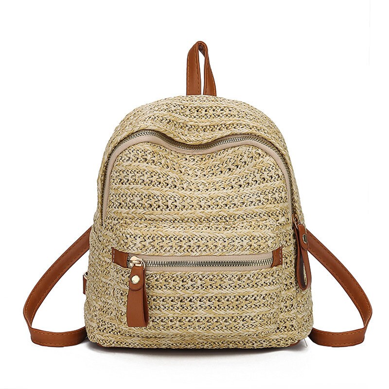 Start Your Vacay Natural Straw Oversized Backpack