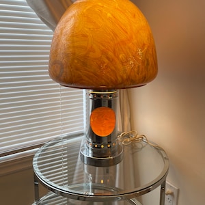 Mushroom chrome table lamp