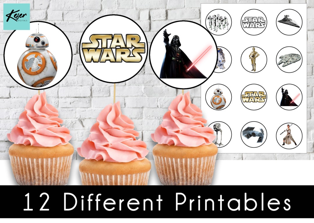 Star Wars, Star Wars Printable Birthday Cupcake Toppers or Tags ...