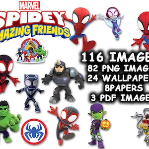 Spidey e seus incríveis amigos PNG clipart, download digital instantâneo de super-herói, ferro Spidey para impressão
