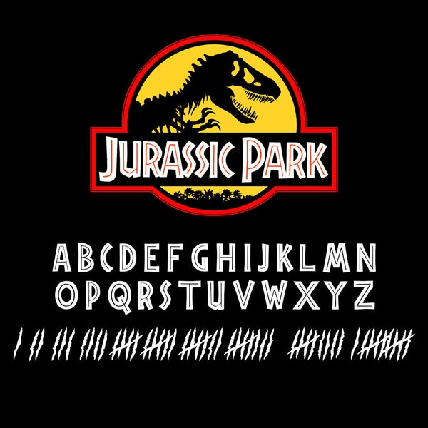 Jurassic Park Font | Logo | PNG | Cut files | Instant Download!