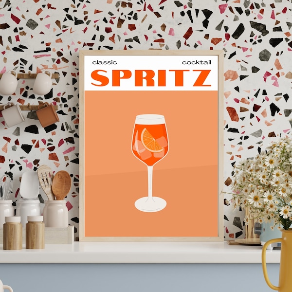 Poster cocktail pour la cuisine | pop art | à imprimer