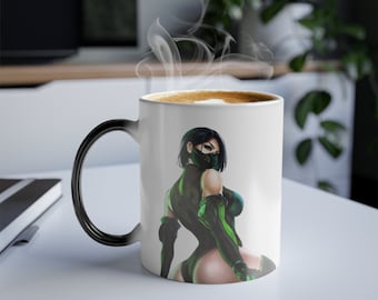 VALORANT VIPER Magic Mug - Heat Sensitive Color Morphing Coffee Cup - Unique Gamer Gift - Black Mug Reveals Design with Hot Drink