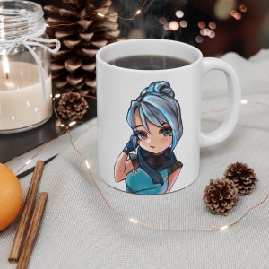 Custom Coffee Mug ,VALORANT JETT ,Christmas Gift, for her or him, Cool fan art, cute, Jett Valorant, Tea mug,jett agent, Birthday Gift
