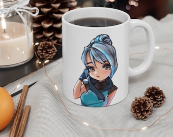 Benutzerdefinierte Kaffeetasse, VALORANT JETT, Weihnachtsgeschenk, für sie oder ihn, Coole FanKunst, niedlich, Jett Valorant, Teebecher, Jett Agent, Geburtstagsgeschenk