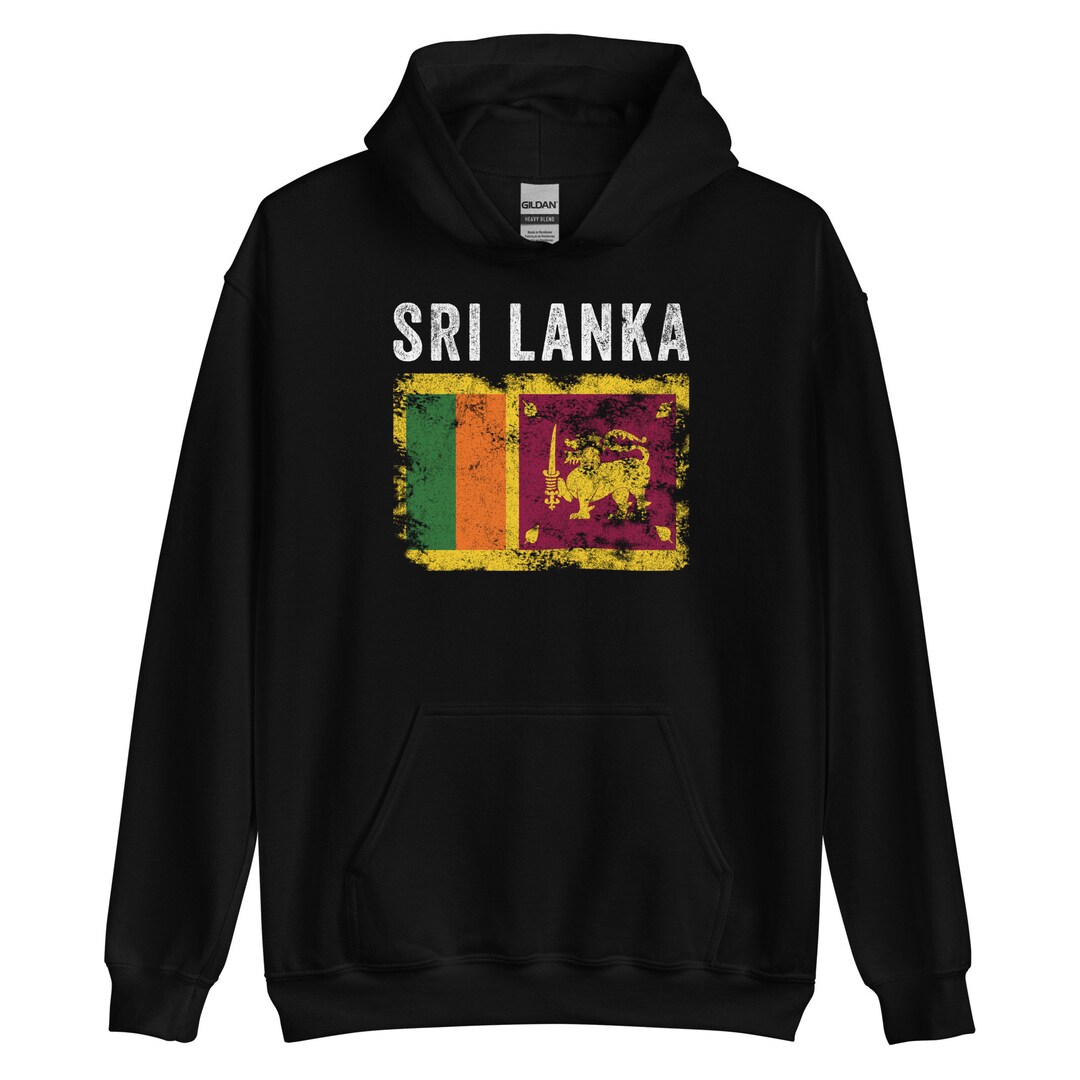 Sri Lanka Flag Vintage Sri Lankan Flag Hoodie Etsy