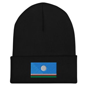 Sakha Flagge Beanie - Bestickte Wintermütze