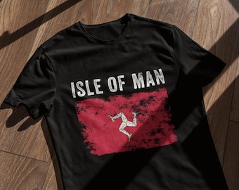 Isle of Man Flag Distressed - Manx Flag T-Shirt