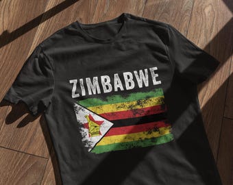 Zimbabwe Flag Distressed Zimbabwean Flag T-Shirt