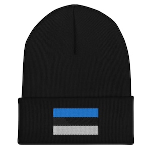 Estonia Flag Beanie - Embroidered Winter Hat