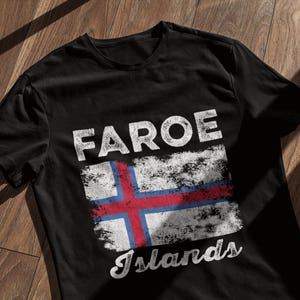 Faroe Islands Flag Vintage Faroese Flag T-Shirt
