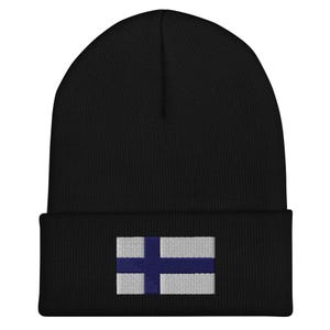 Finnland Flagge Beanie - Bestickte Wintermütze