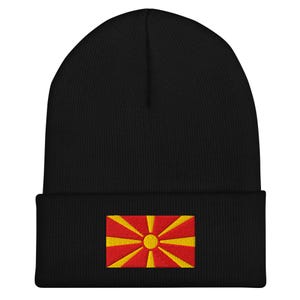 Republik Nordmazedonien Flaggenmütze - Bestickte Wintermütze