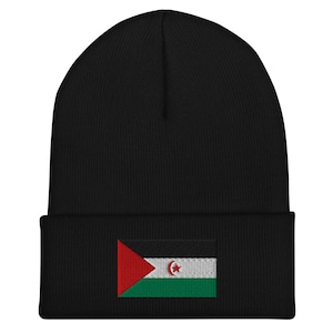Western Sahara Flag Beanie - Embroidered Winter Hat