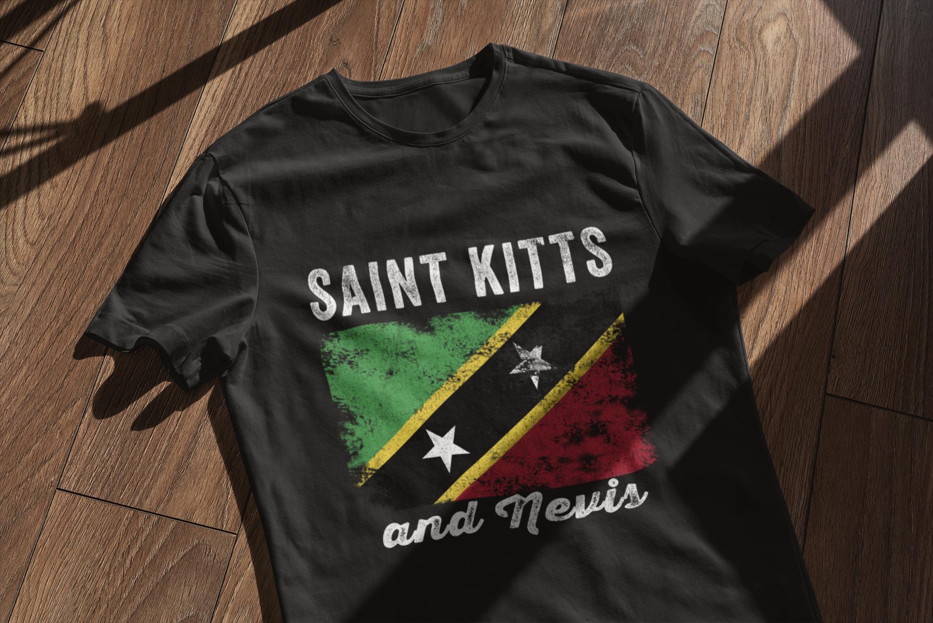 Saint Kitts and Nevis Flag Distressed T-Shirt