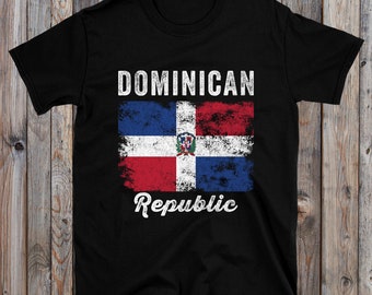 Dominikanische Republik Flagge Distressed T-Shirt