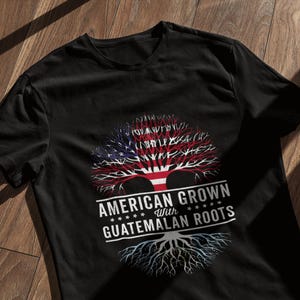 Maglietta con bandiera delle radici guatemalteche coltivate in America