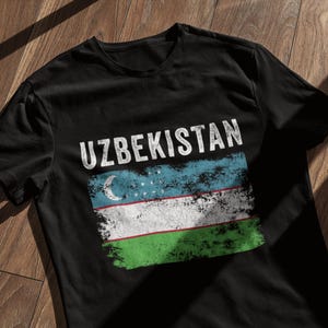 Uzbekistan Flag Vintage Uzbekistani Flag T-Shirt