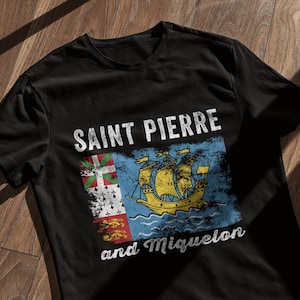 Saint Pierre and Miquelon Flag Vintage T-Shirt
