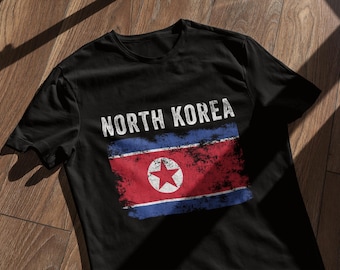 NordKorea-Flagge abgenutzt T-Shirt