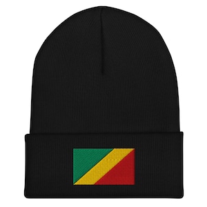 Republik Kongo Flagge Mütze - Bestickte Wintermütze
