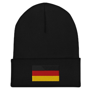 Deutschland Flagge Beanie - Bestickte Wintermütze