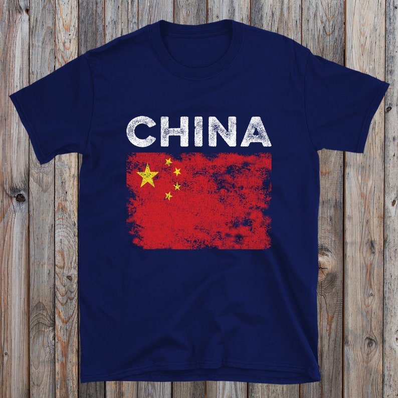 China Flag Distressed Chinese Flag Tshirt Etsy