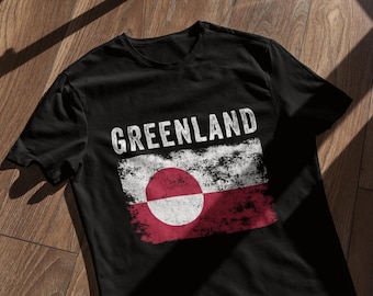 Greenland Flag Vintage Greenlander Flag T-shirt - Etsy