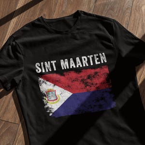 Sint Maarten Flag Distressed T-Shirt
