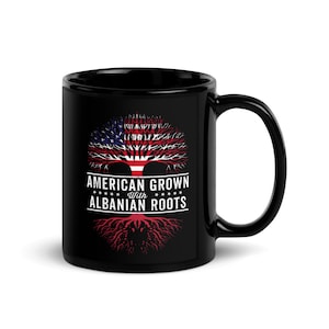 American Grown Albanian Roots Flag Mug