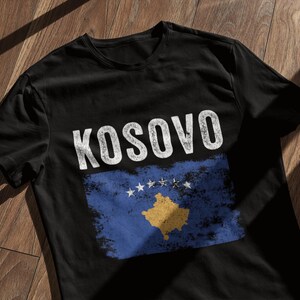 Kosovo Flag Distressed - Kosovar Flag T-Shirt